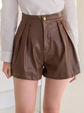 DAZY Ladies' Pleated Faux Leather Shorts